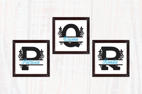 Flower Split Monogram Font SVG SavanasDesign 