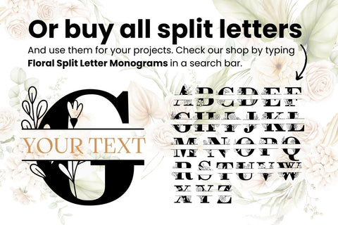 Flower Split Monogram Letter G SVG SVG SvgOcean 