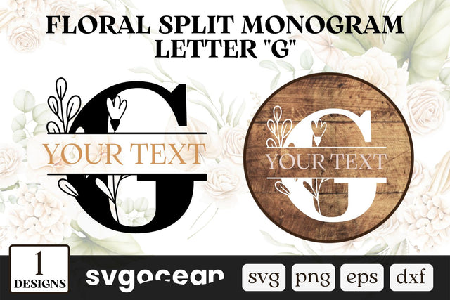 Flower Split Monogram Letter G SVG SVG SvgOcean 