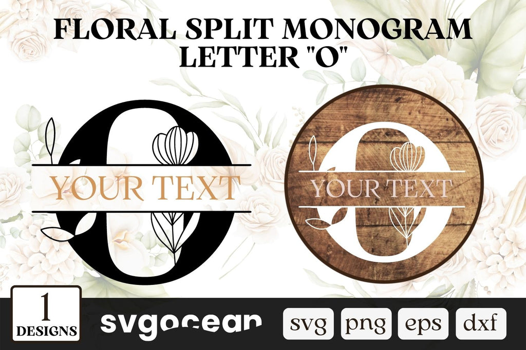 Flower Split Monogram Letter O SVG - So Fontsy