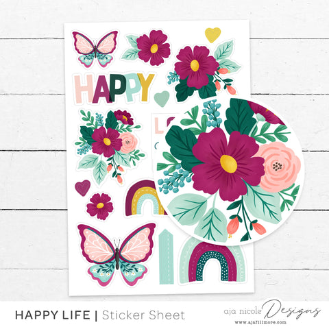Flower Sticker Sheet SVG Aja Nicole Designs 