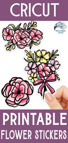 Flower Stickers PNG Sublimation Wispy Willow Designs 