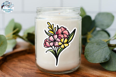 Flower Stickers PNG Sublimation Wispy Willow Designs 