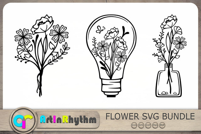 Flower Svg Bundle, Flower Svg Files, Wildflowers Svg, Flowers Svg SVG Artinrhythm shop 
