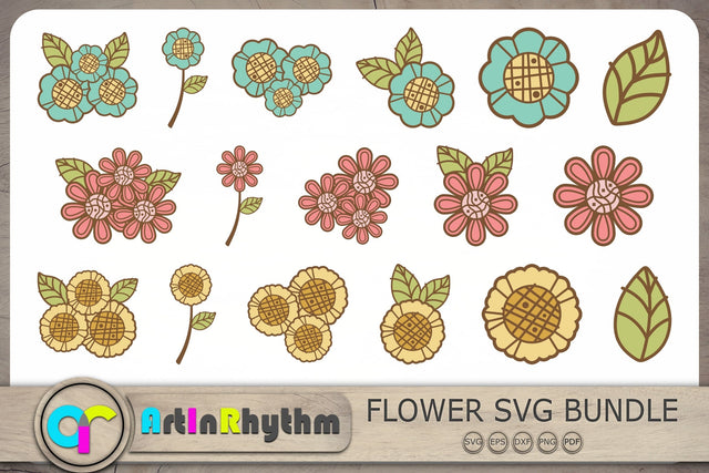 Flower Svg Bundle, Flowers Svg, Floral Svg, Flower Cliparts SVG Artinrhythm shop 