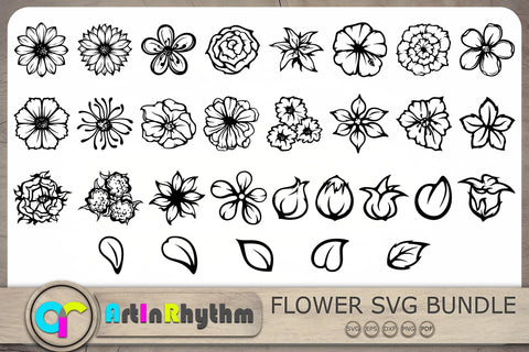 Flower Svg Bundle, Flowers Svg, Flower Clip Arts, Floral Svg SVG Artinrhythm shop 