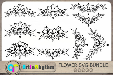 Flower Svg Bundle, Flowers Svg, Flower Cliparts, Floral Svg SVG Artinrhythm shop 
