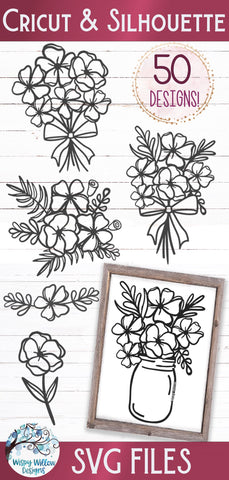 Flower SVG Bundle SVG Wispy Willow Designs 