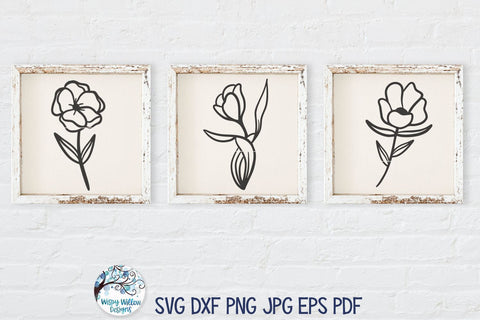 Flower SVG Bundle SVG Wispy Willow Designs 