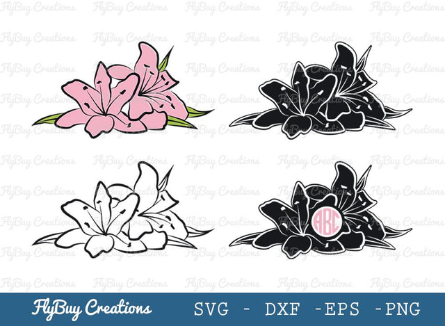 Flower Svg Cut File| Floral | Flower Silhouette | Flower Outline | Flower Monogram | Circle Monogram SVG ETC Craft 