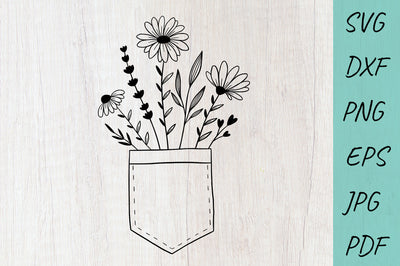 Flower svg, Daisy svg, wildflowers svg, Flowers Pocket SVG Irina Ostapenko 