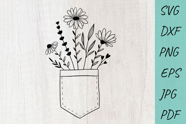 Flower svg, Daisy svg, wildflowers svg, Flowers Pocket SVG Irina Ostapenko 
