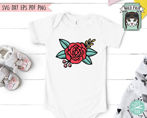 Flower SVG File, Colorful Flowers SVG File, Valentines Day Flower SVG, Flower Border SVG, Floral SVG, Floral Cut File, Flowers Vector SVG Wild Pilot 