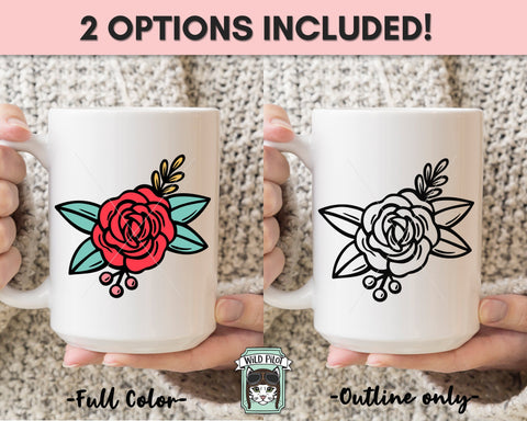 Flower SVG File, Colorful Flowers SVG File, Valentines Day Flower SVG, Flower Border SVG, Floral SVG, Floral Cut File, Flowers Vector SVG Wild Pilot 