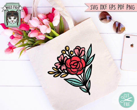 Flower Svg Files, Bouquet SVG File, Bouquet of Flowers SVG, Flower Cut Files, Flower Bouquet SVG Cut File, Floral Bouquet SVG, Wedding SVG, Valentines SVG SVG Wild Pilot 
