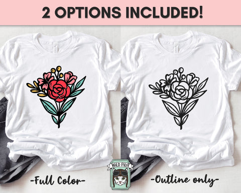 Flower Svg Files, Bouquet SVG File, Bouquet of Flowers SVG, Flower Cut Files, Flower Bouquet SVG Cut File, Floral Bouquet SVG, Wedding SVG, Valentines SVG SVG Wild Pilot 