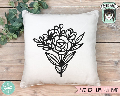 Flower Svg Files, Bouquet SVG File, Bouquet of Flowers SVG, Flower Cut Files, Flower Bouquet SVG Cut File, Floral Bouquet SVG, Wedding SVG, Valentines SVG SVG Wild Pilot 