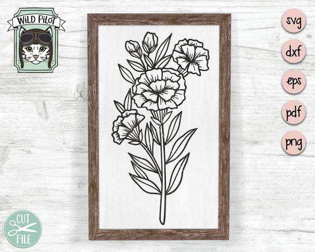 Flower SVG Files, Bouquet SVG File, Bouquet Of Flowers SVG, Flower Cut Files, Flower Clipart, Flower Bouquet SVG, Floral SVG, Carnation SVG, Wedding SVG SVG Wild Pilot 