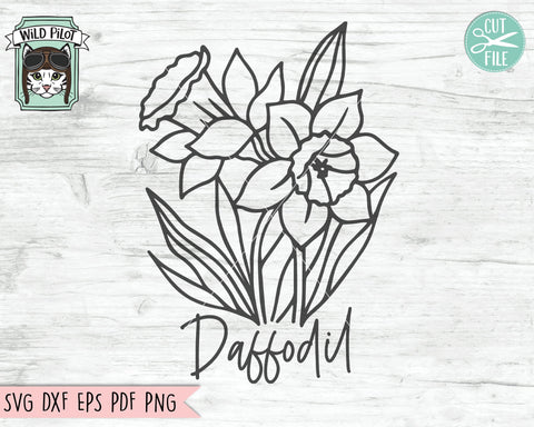 Flower SVG Files, Floral SVG File, Flower Cut Files, Flower Bouquet SVG File, Floral Bouquet SVG, Daffodil SVG File, Botanical Illustrations SVG SVG Wild Pilot 