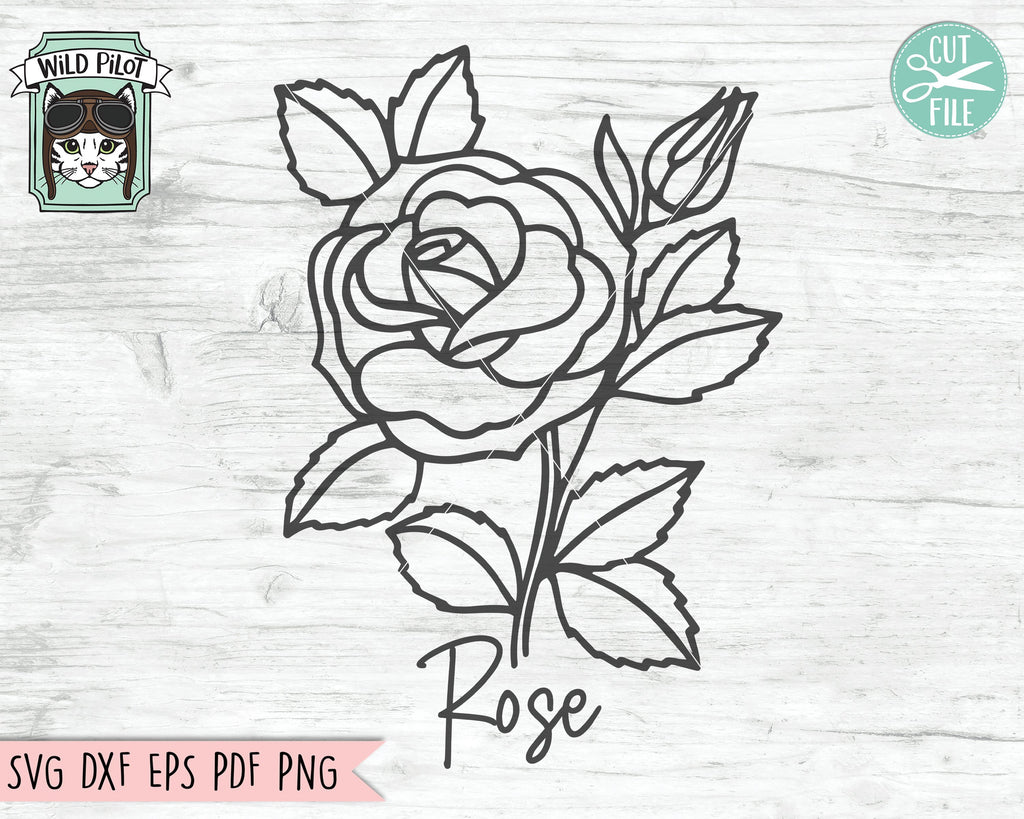 Rose Flower SVG Cut File - So Fontsy