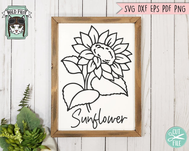 Flower SVG Files, Floral SVG File, Flower Cut Files, Flower Bouquet SVG File, Floral Bouquet SVG, Sunflower SVG File, Botanical Illustrations SVG SVG Wild Pilot 