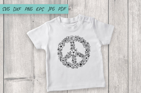 Flower SVG | Floral Peace SVG | Peace sign | Hippie SVG SVG Irina Ostapenko 