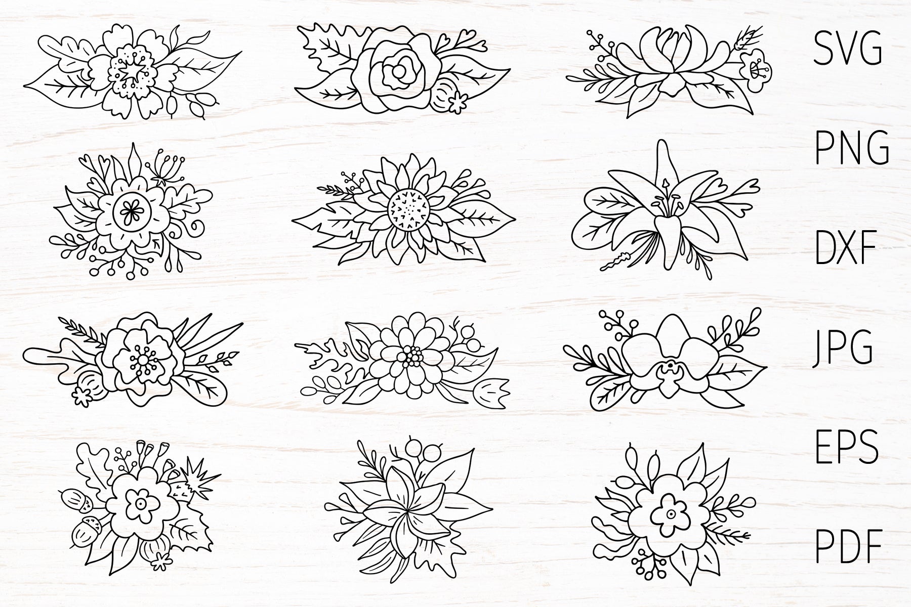 Rose SVG Bundle, Floral SVG