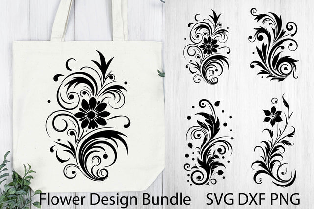Flower svg. Flower bouquet. Flower tattoo. SVG Samaha Design 