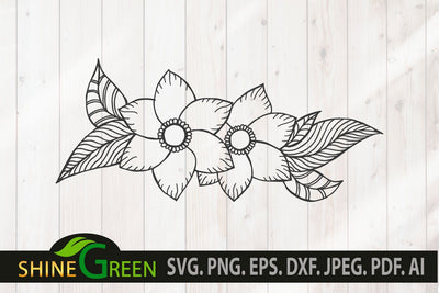 Flower SVG - Spring Flower Magnolia SVG Illustration, Wedding Decor SVG SVG Shine Green Art 