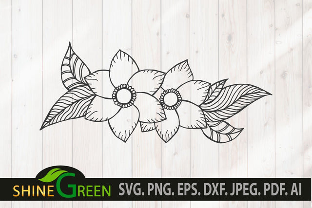 Flower SVG - Spring Flower Magnolia SVG Illustration, Wedding Decor SVG SVG Shine Green Art 