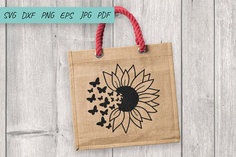 Flower svg, Sunflowers svg, Sunflower Butterfly SVG DXF PNG SVG Irina Ostapenko 