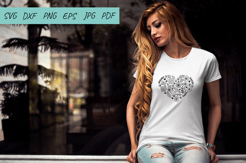 Flower svg, Valentines Day Svg, Heart Flower, Heart SVG SVG Irina Ostapenko 