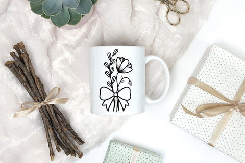 Flower SVG, Wildflower With Ribbon, Floral Bouquet SVG SVG CraftLabSVG 