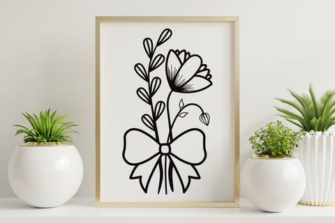 Flower SVG, Wildflower With Ribbon, Floral Bouquet SVG SVG CraftLabSVG 