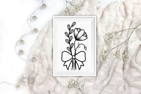 Flower SVG, Wildflower With Ribbon, Floral Bouquet SVG SVG CraftLabSVG 