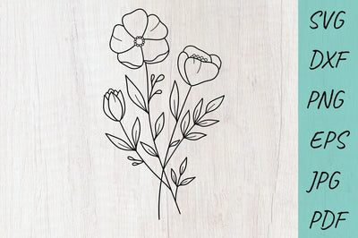 Flower svg, Wildflowers svg, Cute flowers Bouquet of Flowers SVG Irina Ostapenko 