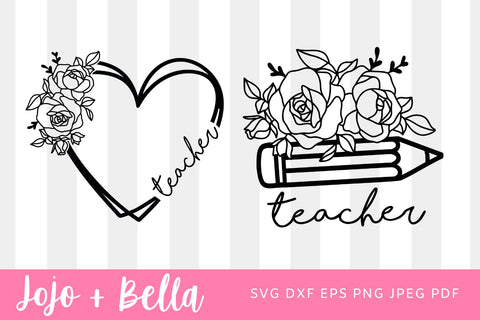 Flower teacher DUO SVG, Wild Flowers, Teachers Plant Seeds That Grow Forever 16oz Glass Can Cutfile, Svg Dxf Png Files Digital Download, SVG SVG Jojo&Bella 