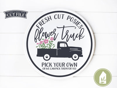 Flower Truck SVG | Vintage Truck SVG | Farmhouse Spring SVG Files SVG LilleJuniper 