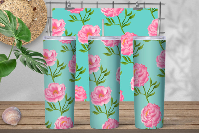 Flower tumbler design | Pink flower tumbler sublimation Sublimation Svetana Studio 