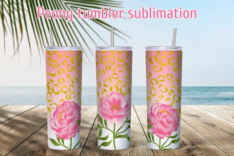 Flower tumbler design | Pink leopard sublimation Sublimation Svetana Studio 
