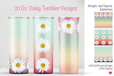 Flower Tumbler Designs. Ombre Sublimation 20 Oz Tumbler. Sublimation Kseniia designer 