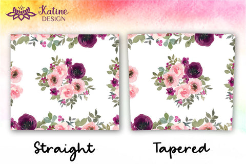 Flower Tumbler, Floral Tumbler, Watercolor Rose Tumbler, Pink Blush and Burgundy Sublimation Wrap Design for 20 Oz Skinny Tumbler Straight and Tapered PNG Sublimation KatineDesign 