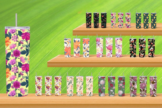 Flower Tumbler Sublimation Sublimation SvgOcean 