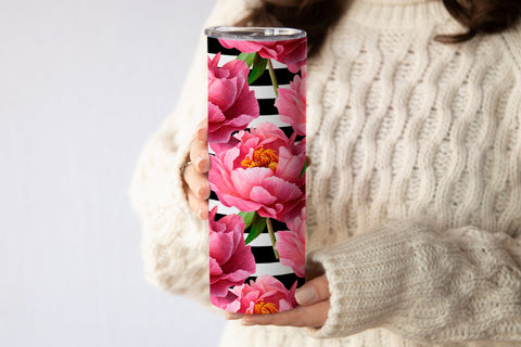 Flower tumbler wrap bundle | Peonies tumbler Sublimation Svetana Studio 
