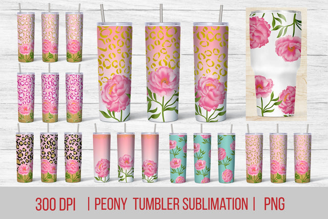Flower tumbler wrap bundle | Pink leopard tumbler Sublimation Svetana Studio 