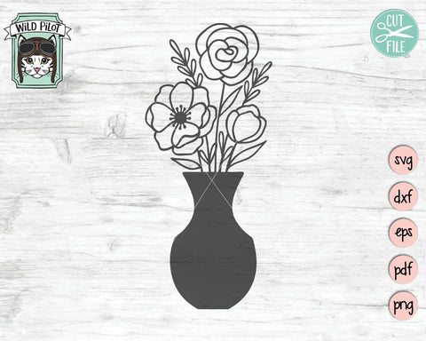 Flower Vase SVG Cut File SVG Wild Pilot 