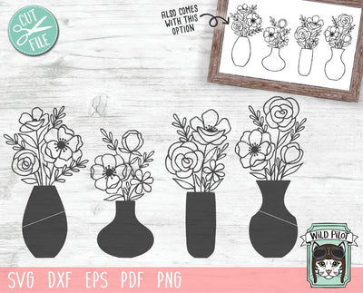 Flower Vase SVG Cut File SVG Wild Pilot 