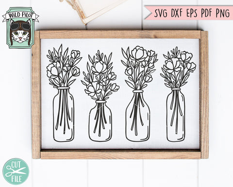 Flower Vase SVG file, Flower SVG files, Floral svg files, Flower cut files, Floral Vase svg, Flower Bouquet, Vase cut file, Flower Clipart, Floral Vector SVG Wild Pilot 