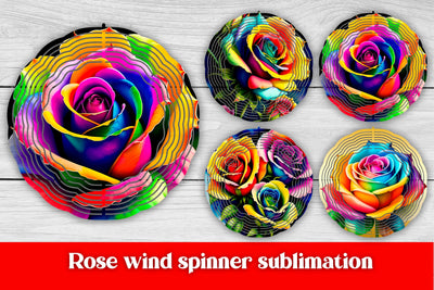 Flower wind spinner sublimation | Rainbow rose wind spinner Sublimation Svetana Studio 