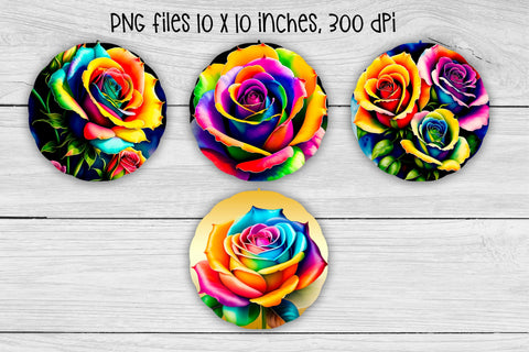 Flower wind spinner sublimation | Rainbow rose wind spinner Sublimation Svetana Studio 